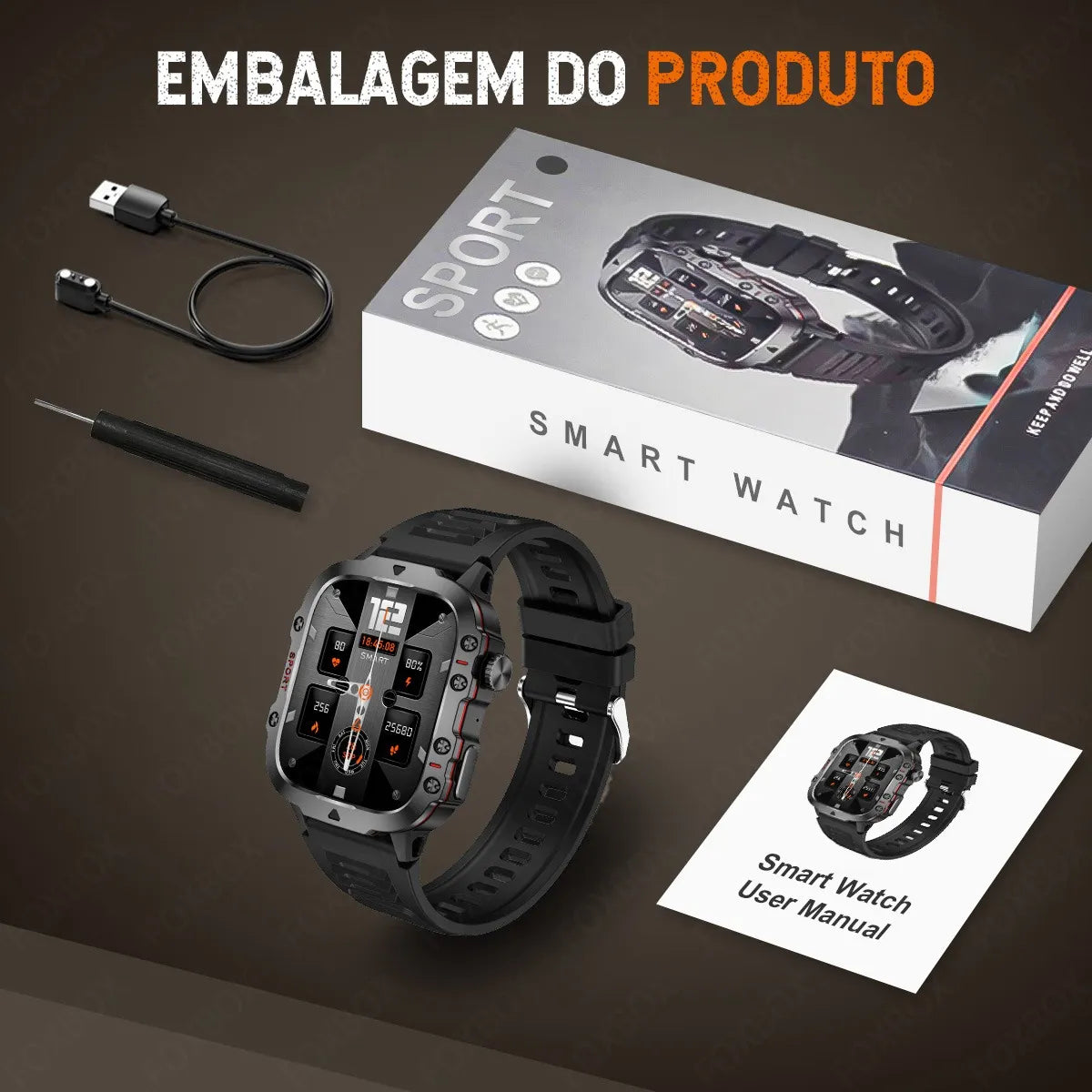Smartwatch Militar Unissex Profissional