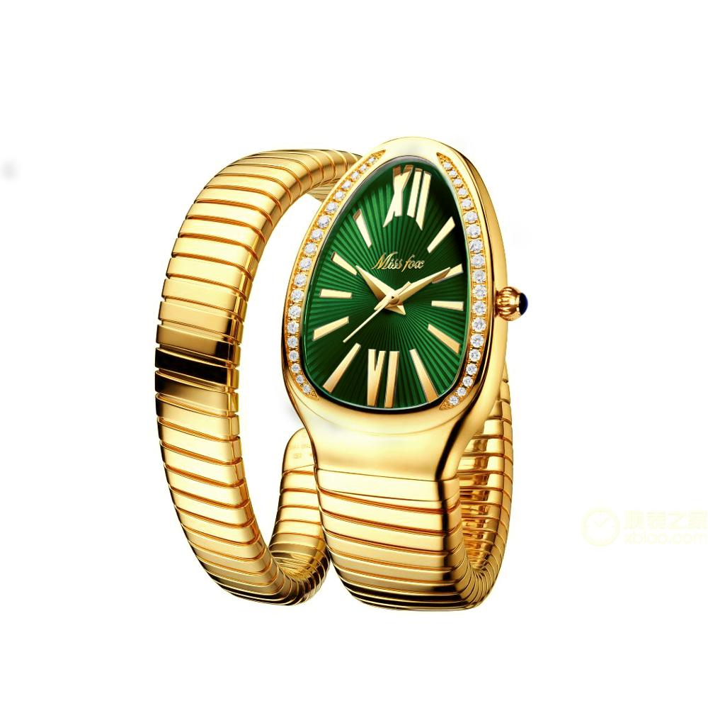 Relógio feminino dourado Miss Luxe com detalhes brilhantes e acabamento sofisticado