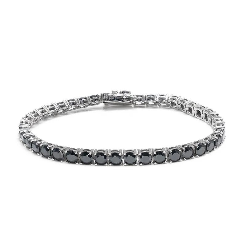 Pulseira masculina ajustável com pedras de zircônia brilhante, ideal para look casual ou elegante