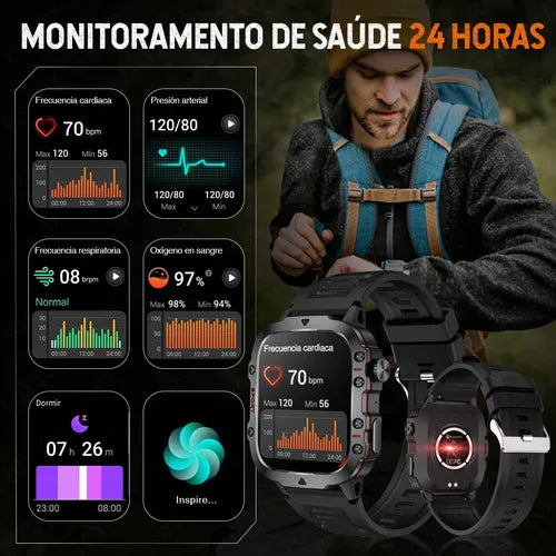 Smartwatch Militar Unissex Profissional