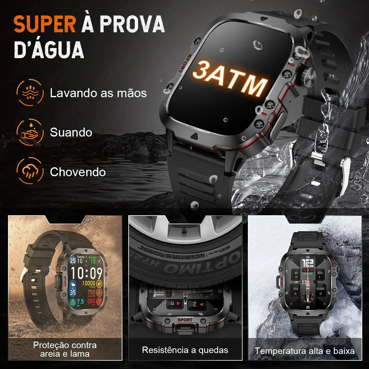 Smartwatch Militar Unissex Profissional