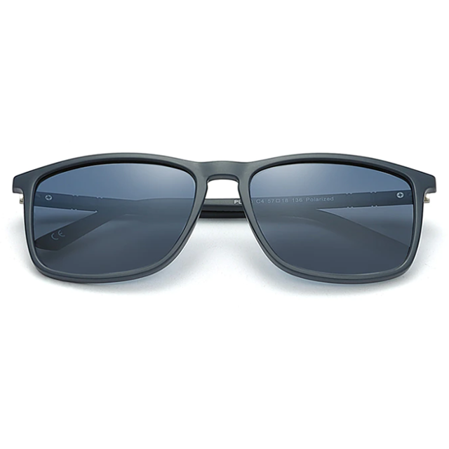 Óculos de sol masculino e feminino com armação quadrada clássica, ideal para uso diário com proteção UV