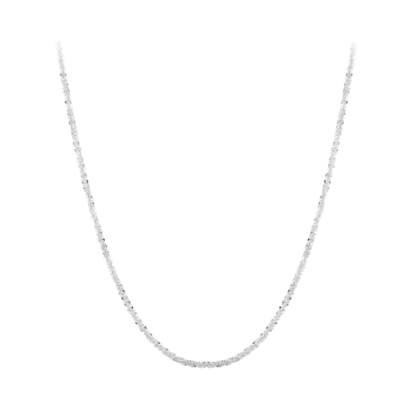 Colar feminino delicado em prata fina com brilho reflexivo das estrelas