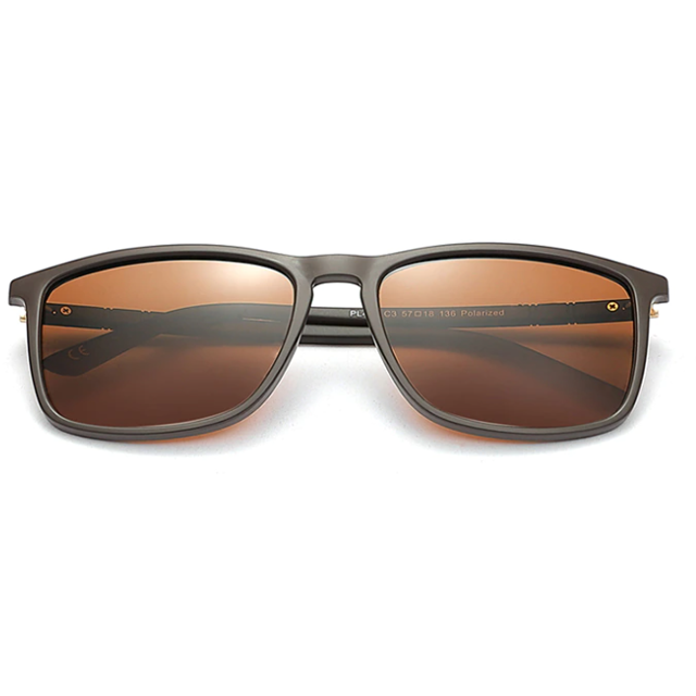 Óculos de sol masculino e feminino com armação quadrada clássica, ideal para uso diário com proteção UV
