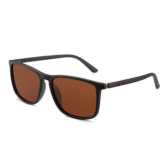 Óculos de sol masculino e feminino com armação quadrada clássica, ideal para uso diário com proteção UV