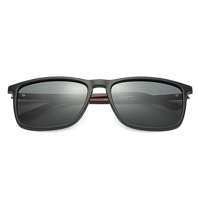 Óculos de sol masculino e feminino com armação quadrada clássica, ideal para uso diário com proteção UV