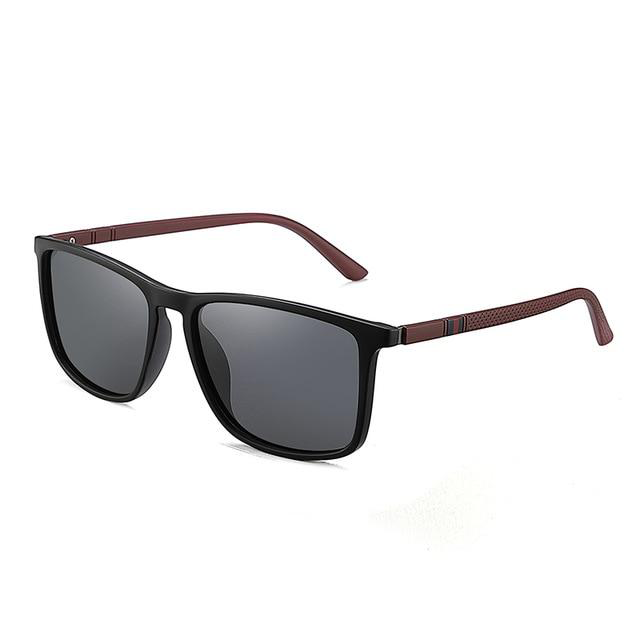 Óculos de sol masculino e feminino com armação quadrada clássica, ideal para uso diário com proteção UV