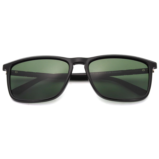 Óculos de sol masculino e feminino com armação quadrada clássica, ideal para uso diário com proteção UV