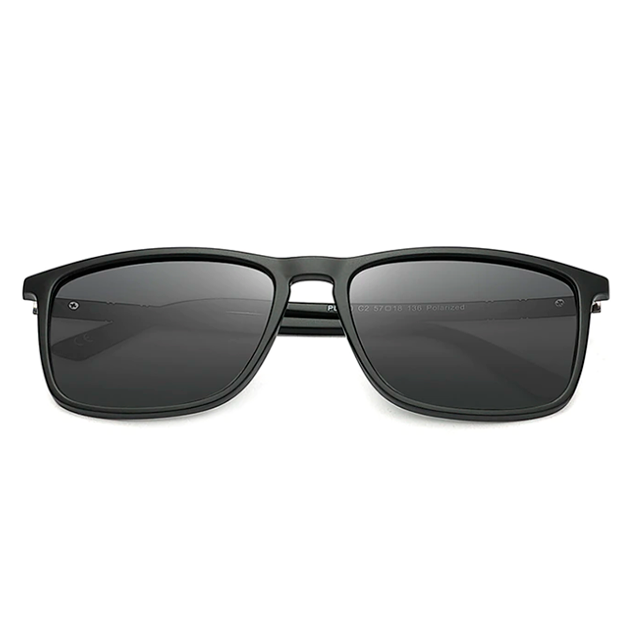 Óculos de sol masculino e feminino com armação quadrada clássica, ideal para uso diário com proteção UV
