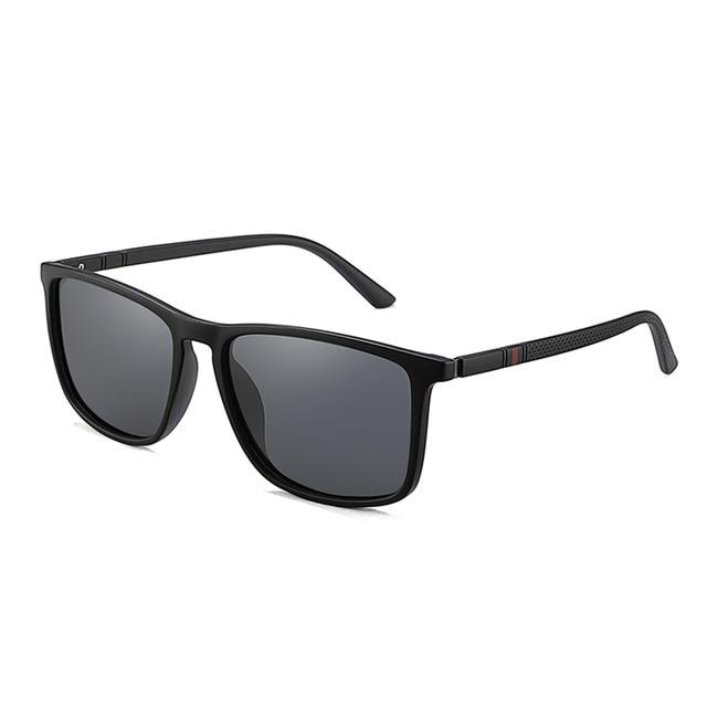 Óculos de sol masculino e feminino com armação quadrada clássica, ideal para uso diário com proteção UV