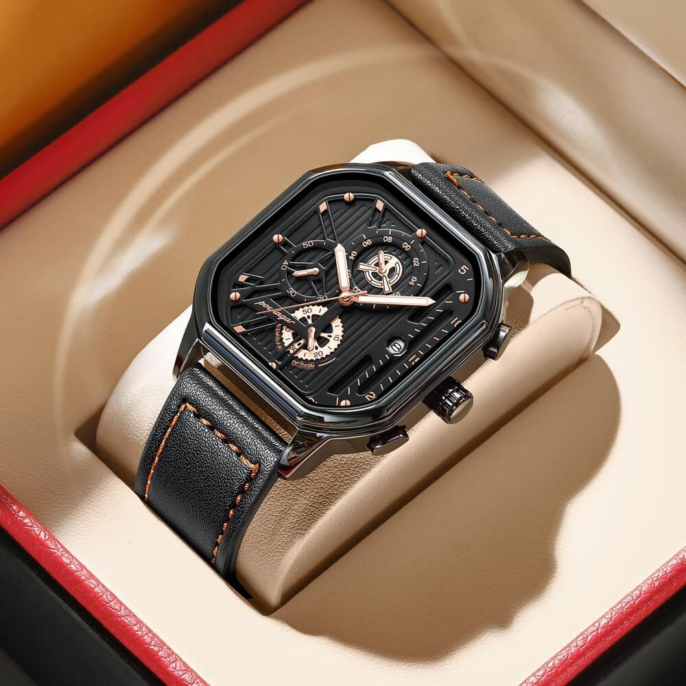 Relógio de pulso Imperio LIGE Bremen com pulseira de couro, mostrador analógico e design exclusivo. Sofisticação e durabilidade para o dia a dia.