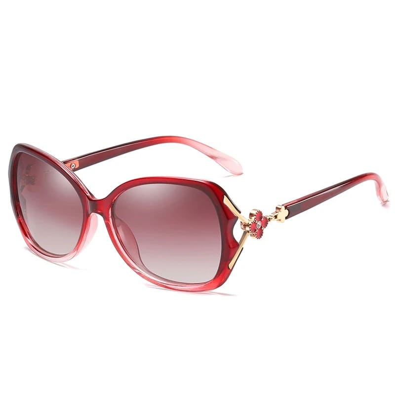 Óculos de sol feminino com lente polarizada e armação de luxo, ideal para proteção UV com estilo sofisticado