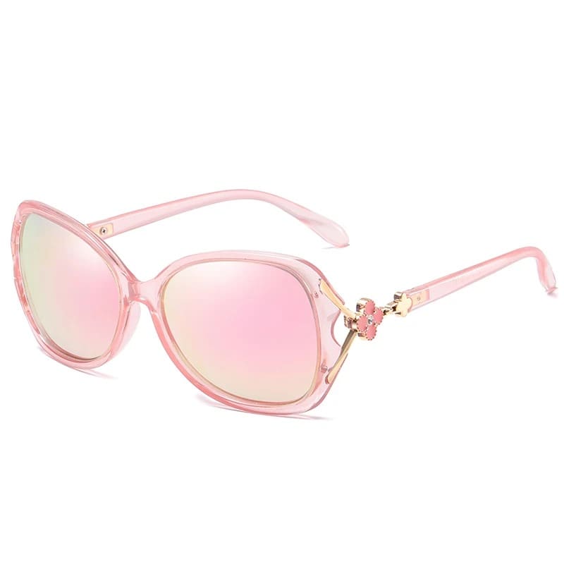 Óculos de sol feminino com lente polarizada e armação de luxo, ideal para proteção UV com estilo sofisticado