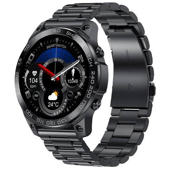 Smartwatch de luxo Imperio LIGE Athenas com tela touch, design sofisticado e pulseira metálica. Combina conectividade, tecnologia e estilo premium para uso diário.