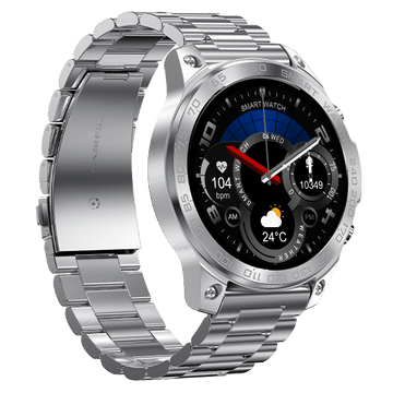 Smartwatch de luxo Imperio LIGE Athenas com tela touch, design sofisticado e pulseira metálica. Combina conectividade, tecnologia e estilo premium para uso diário.
