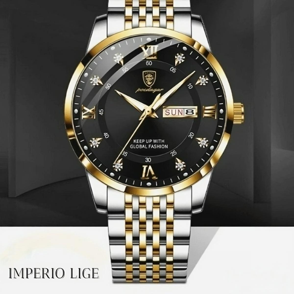 Relógio de luxo cravejado com pedras brilhantes modelo Algarve da Imperio LIGE. Uma joia no pulso para quem busca glamour e exclusividade.