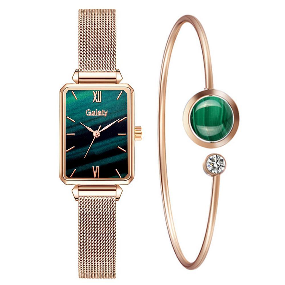 Relógio feminino original Imperio LIGE Veneza com detalhe em malaquita verde. Design arrojado e exclusivo para quem busca elegância incomum