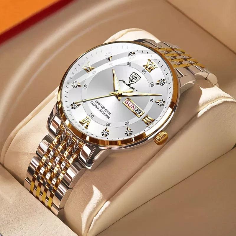 Relógio de luxo cravejado com pedras brilhantes modelo Algarve da Imperio LIGE. Uma joia no pulso para quem busca glamour e exclusividade.