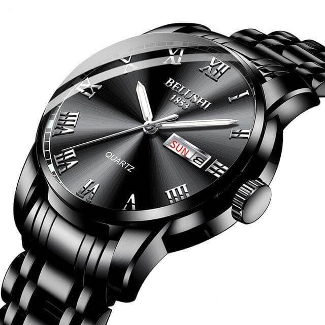 Relógio masculino Imperio LIGE Marseille com mostrador refinado e pulseira dourada. Um acessório luxuoso que combina com trajes formais e sociais.