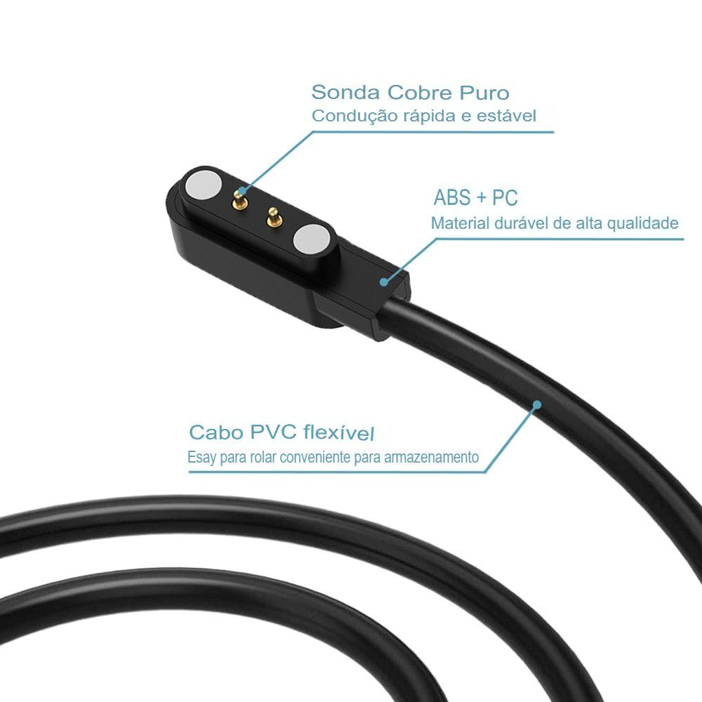Carregador magnético universal de carregamento rápido para smartwatch com conector USB