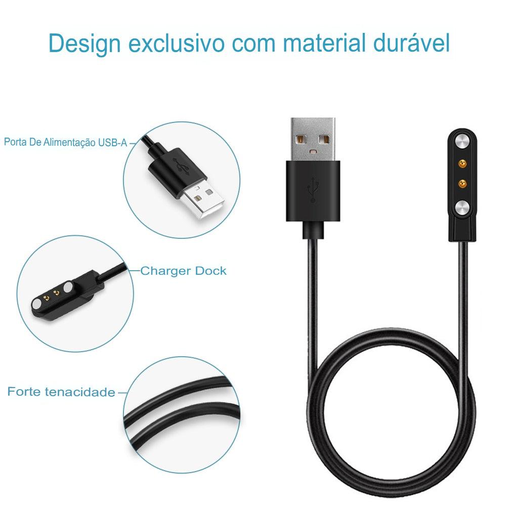 Carregador magnético universal de carregamento rápido para smartwatch com conector USB