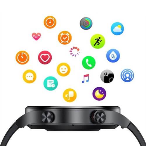 Smartwatch de luxo masculino Imperio Lige Zurich com tela touch, pulseira metálica e design sofisticado. Ideal para quem busca tecnologia com estilo.