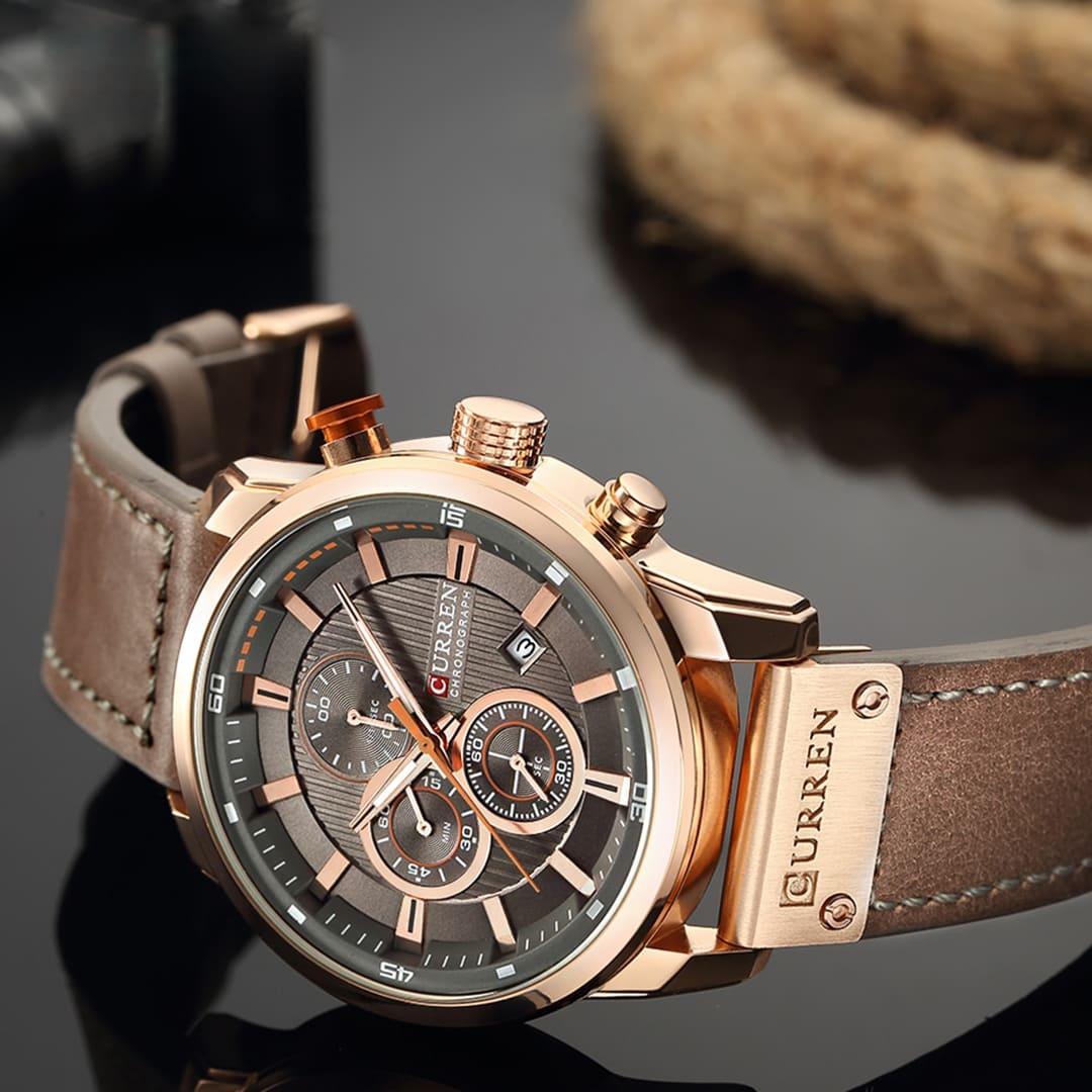 Relógio masculino premium Imperio LIGE Amsterda com detalhes em dourado e mostrador refinado. Joia de pulso que traduz elegância e bom gosto.