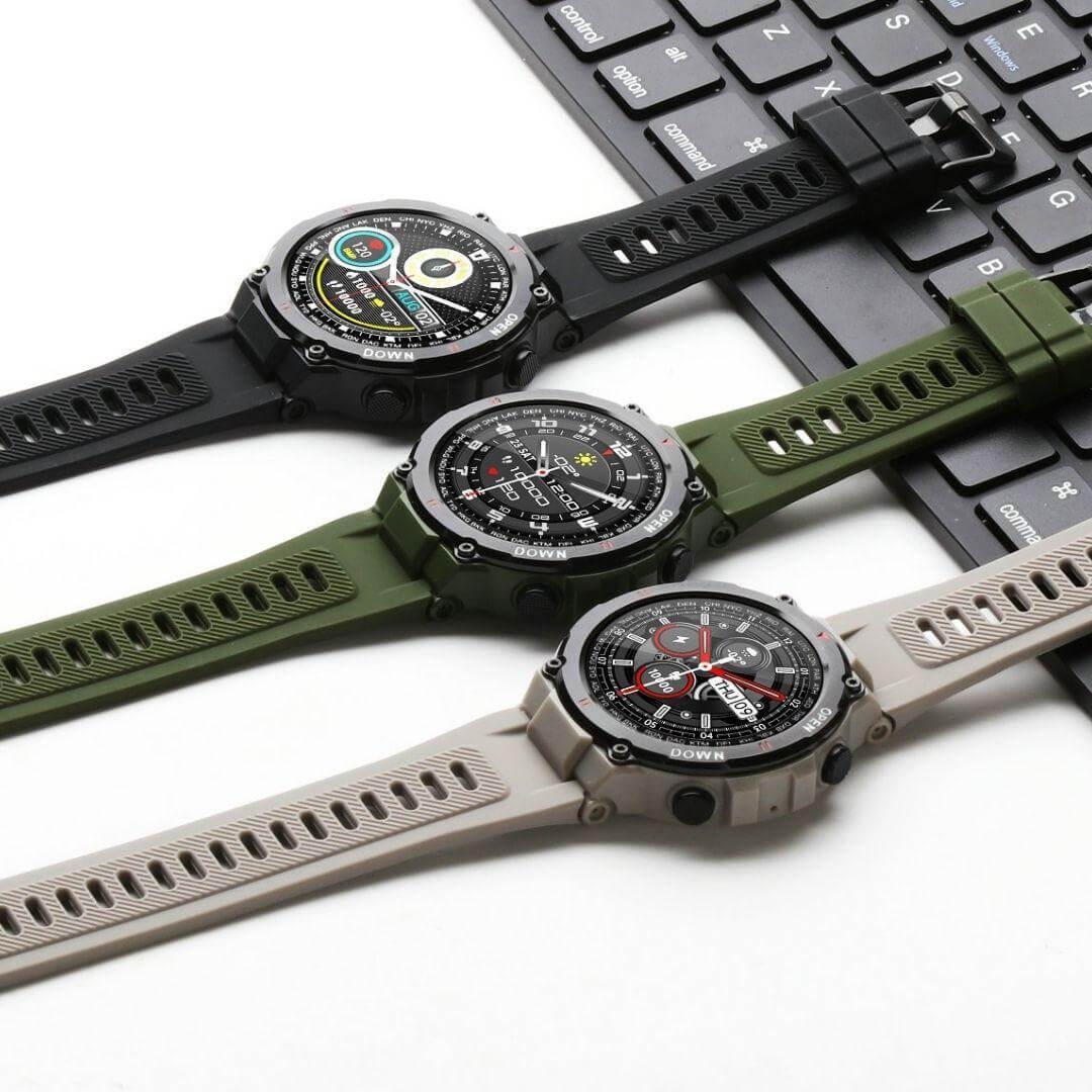 Smartwatch azul escuro Imperio LIGE Varsóvia com design imponente e múltiplas funções inteligentes. Ideal para homens exigentes e conectados.
