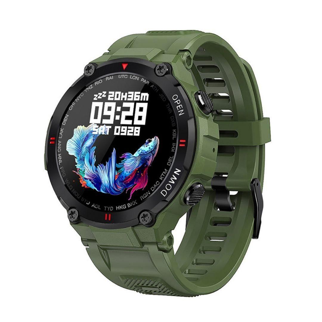 Smartwatch azul escuro Imperio LIGE Varsóvia com design imponente e múltiplas funções inteligentes. Ideal para homens exigentes e conectados.